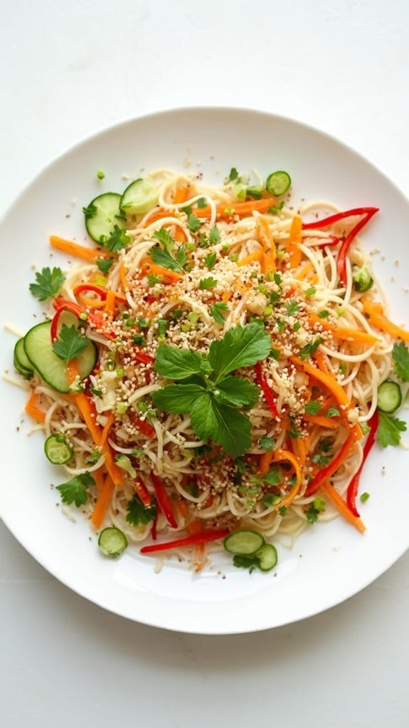 vibrant asian noodle dish