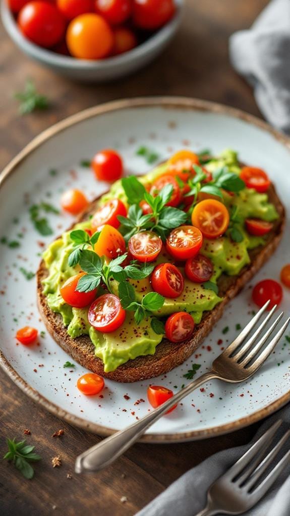 whole grain avocado toast