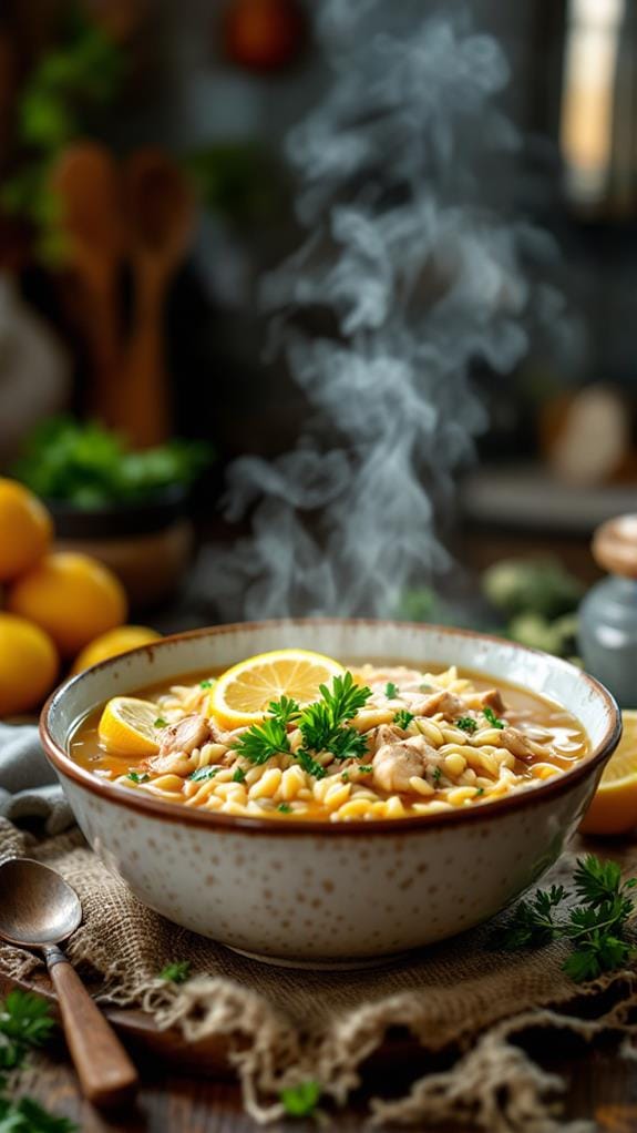 zesty chicken orzo soup