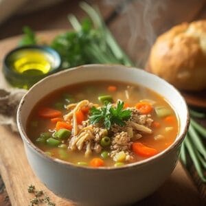 Hearty Turkey Vegetable Soup with Herbs