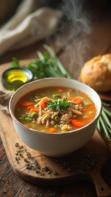 Hearty Turkey Vegetable Soup with Herbs