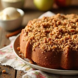 Spiced Cinnamon Apple Cake With Nutty Streusel Topping