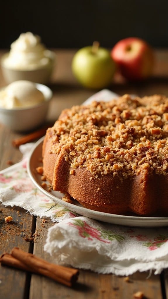 Spiced Cinnamon Apple Cake With Nutty Streusel Topping