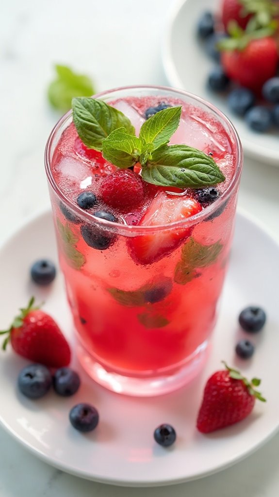 berry and basil cocktail