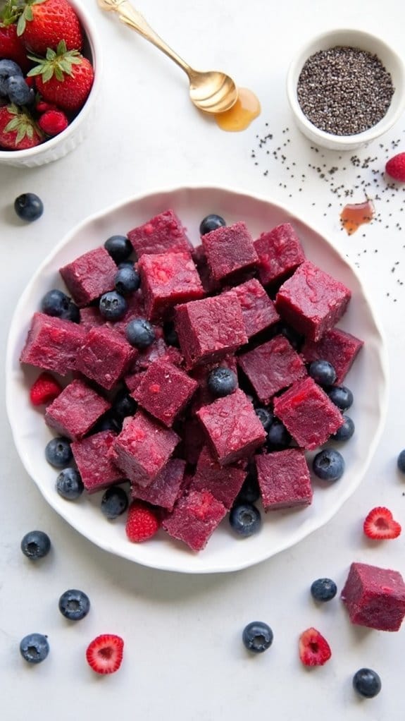 berry infused chia seed cubes