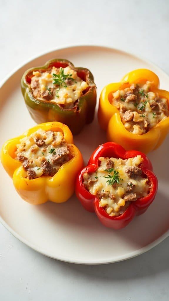 biscuit filled bell pepper dish