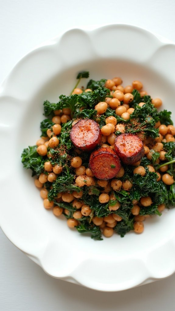 black eyed peas and greens