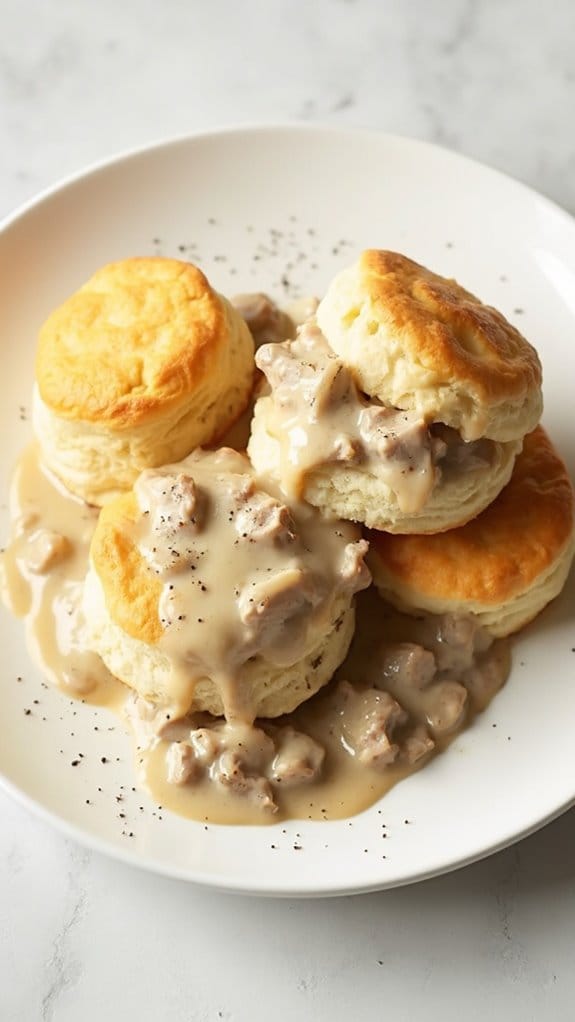 buttermilk biscuits with gravy