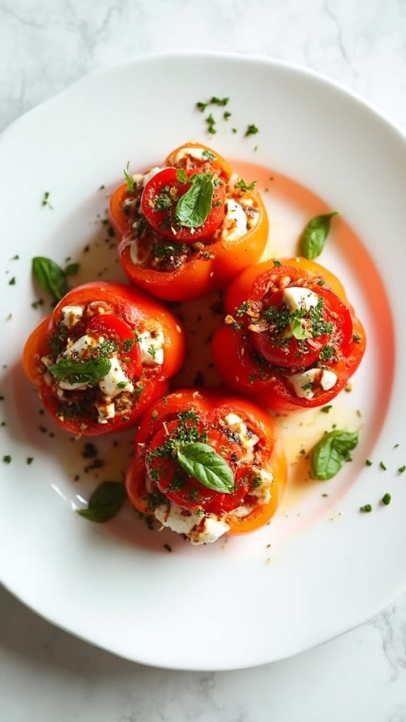 caprese filled bell peppers