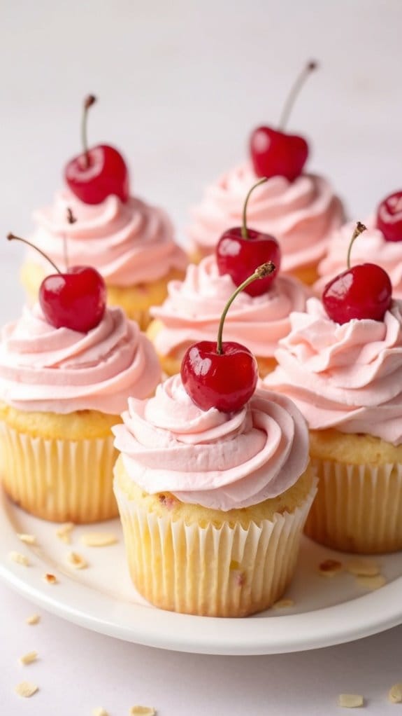 cherry almond flavored cupcakes