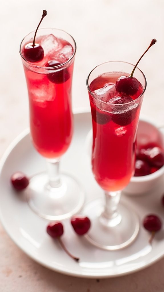 cherry infused sparkling drink