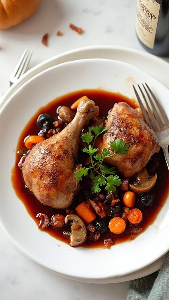 chicken in red wine