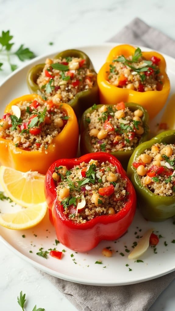 chickpeas in stuffed peppers