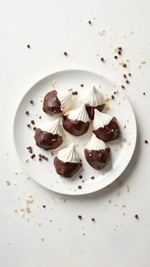 chocolate dipped meringue cookies