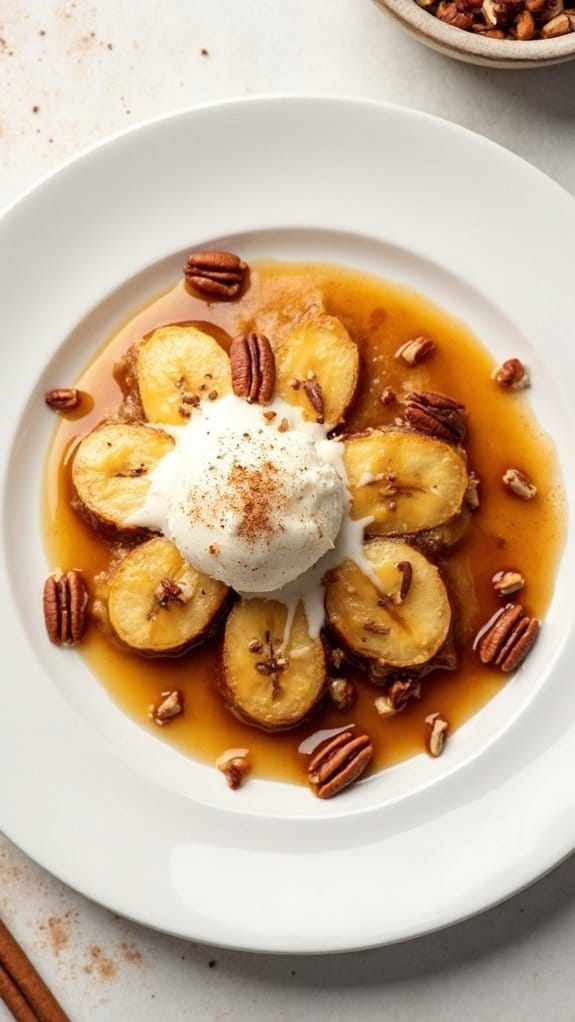 cinnamon infused caramelized bananas