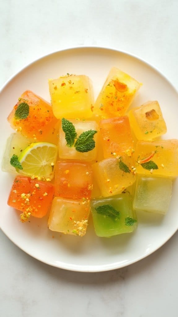 citrus flavored ice cubes