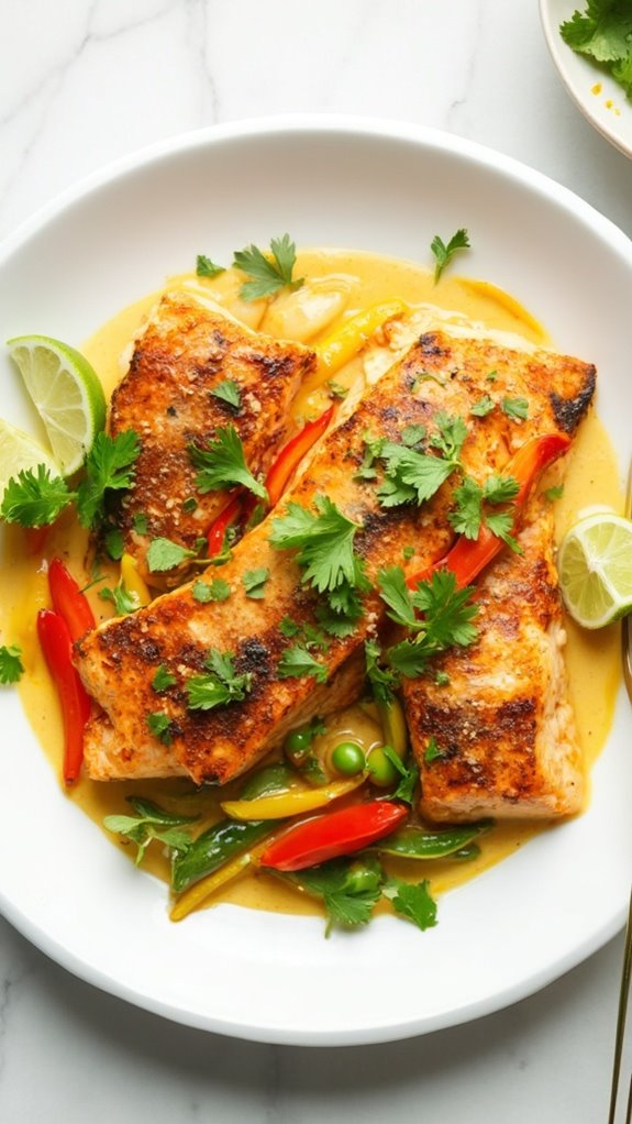 coconut infused thai salmon dish