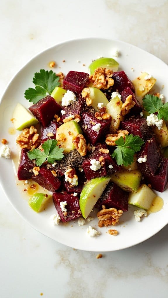 colorful beet apple salad