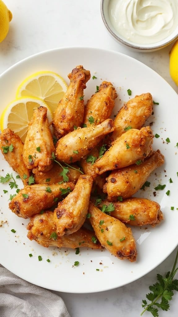 crispy tangy lemon flavored wings