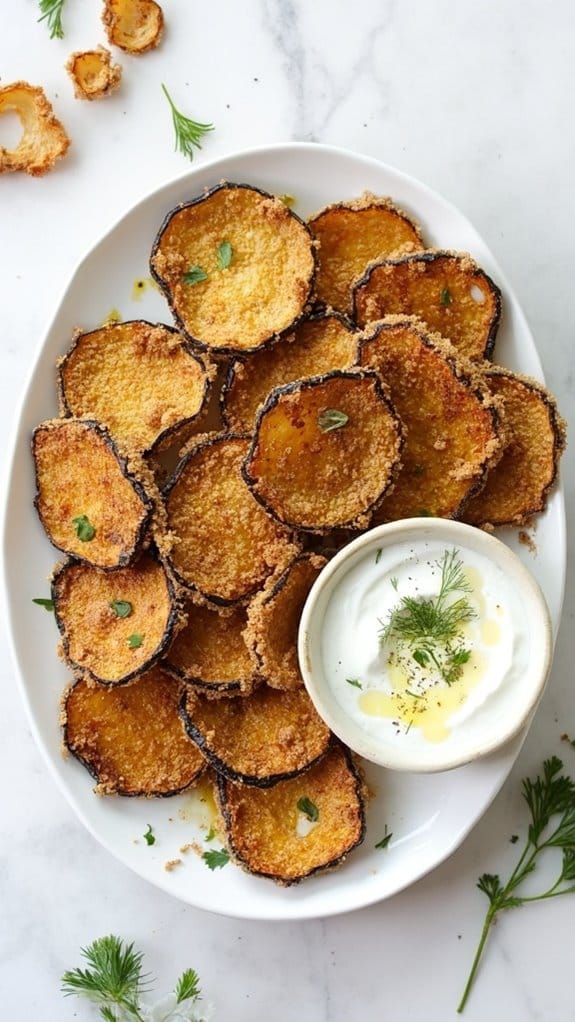 crunchy fried eggplant snacks