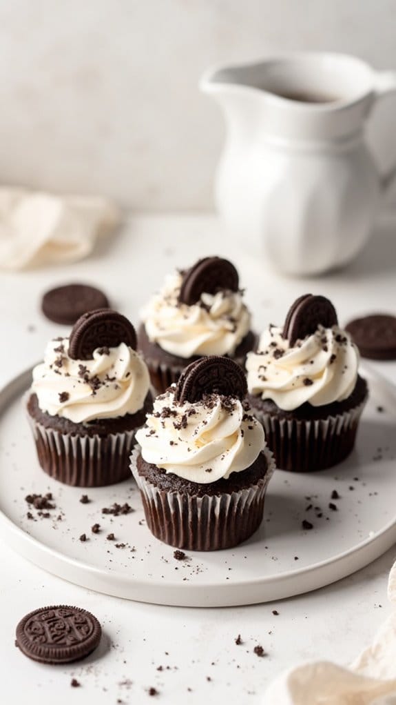 decadent cookies and cream cupcakes