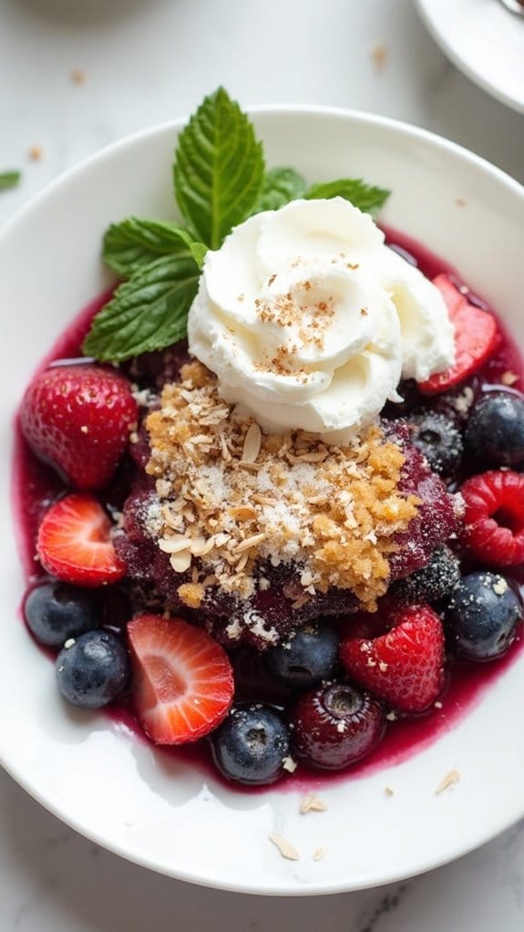 delicious berry coconut dessert