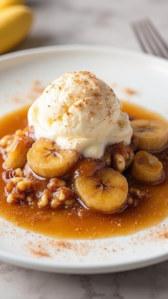 delicious dessert with bananas