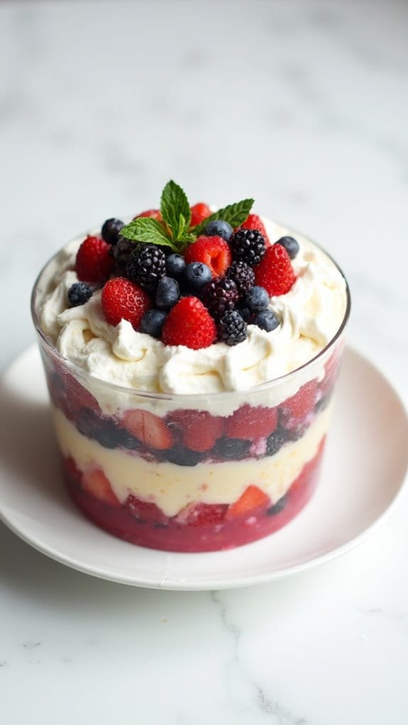 delicious dessert with berries