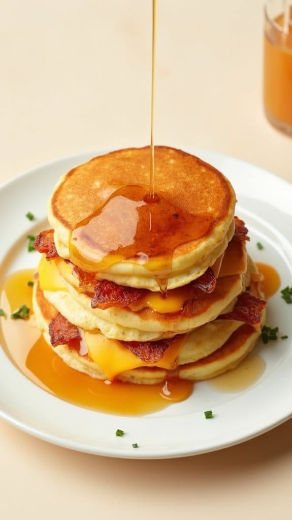 delicious pancake breakfast sandwiches