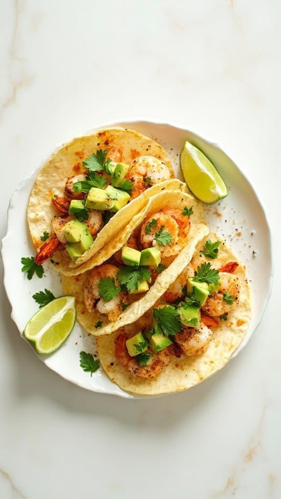 delicious shrimp avocado tacos