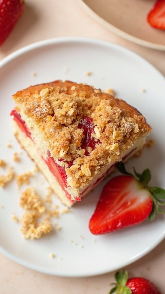 delicious strawberry coffee cake