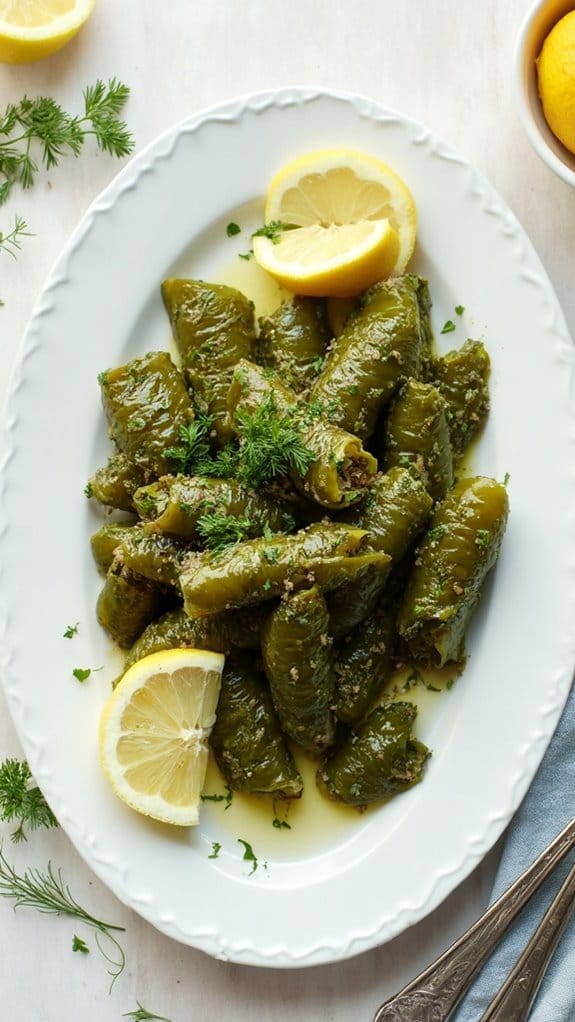 deliciously stuffed grape leaves