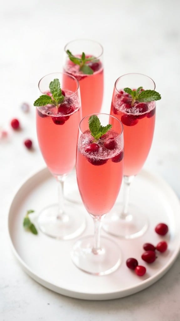 festive cranberry sparkling drink