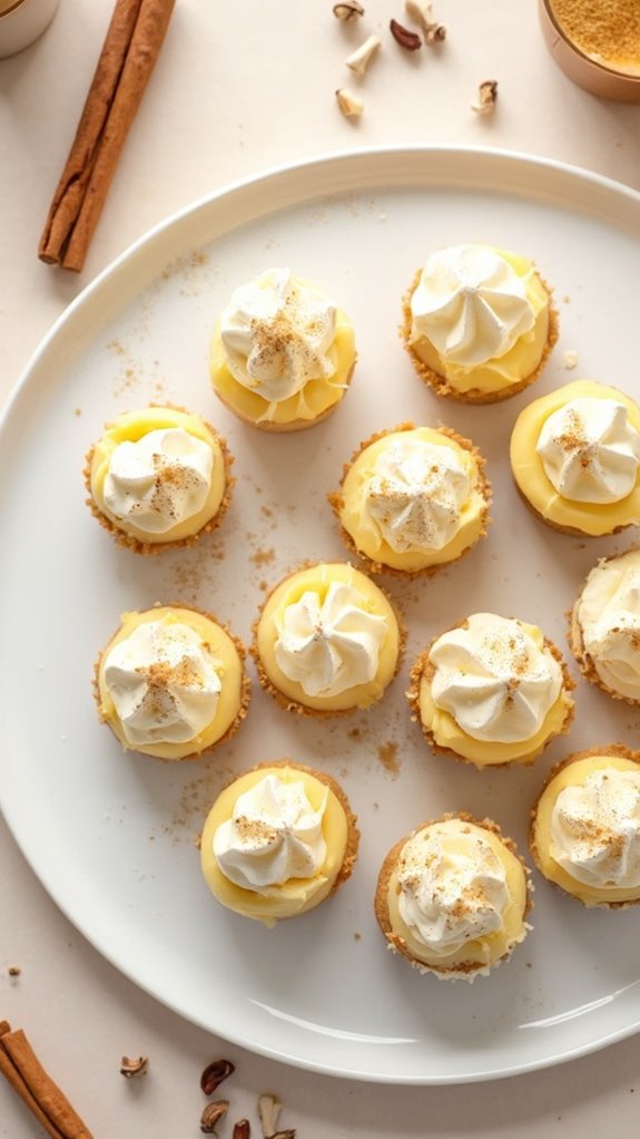 festive eggnog cheesecake treats