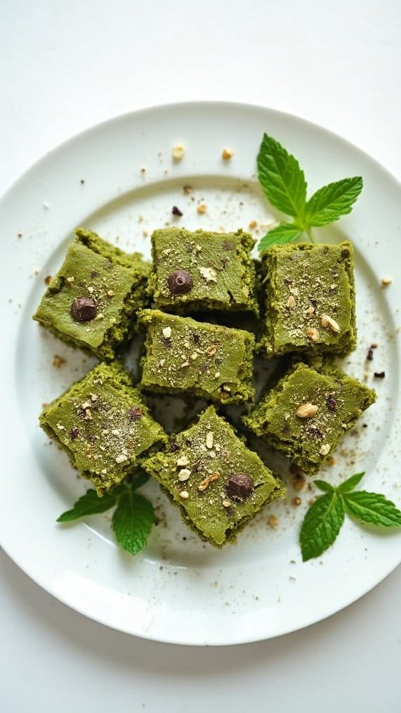 green tea chocolate squares