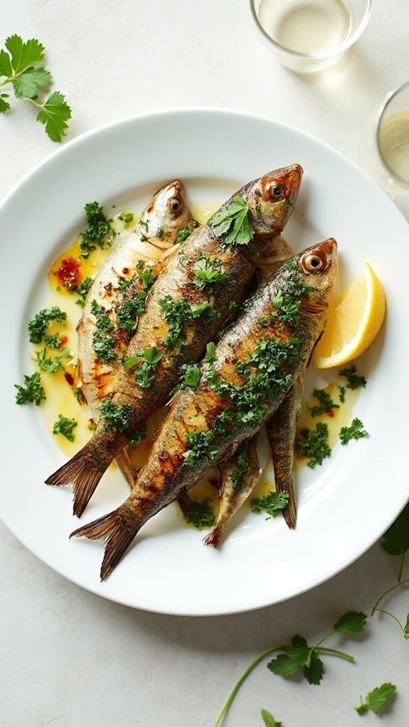 grilled sardines with chimichurri