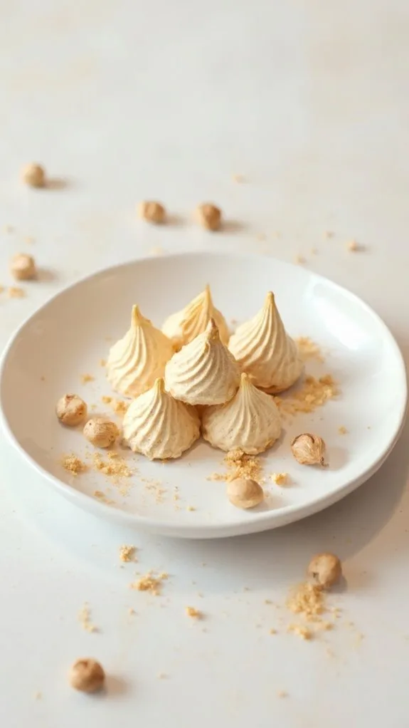 hazelnut flavored meringue cookies