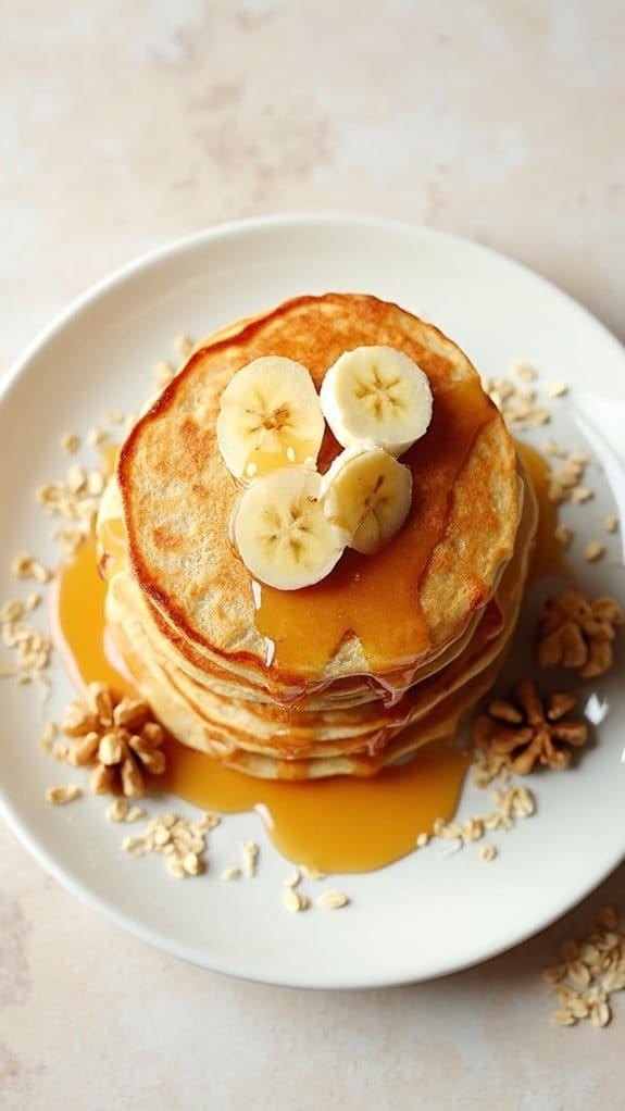 healthy banana oat pancakes