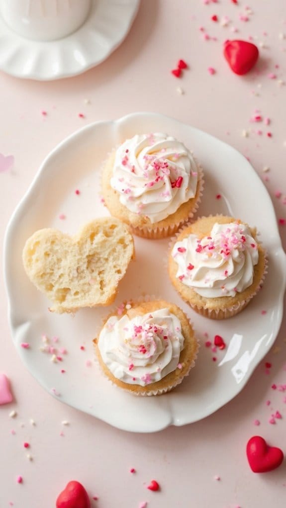 heart shaped sugar cookie cupcakes