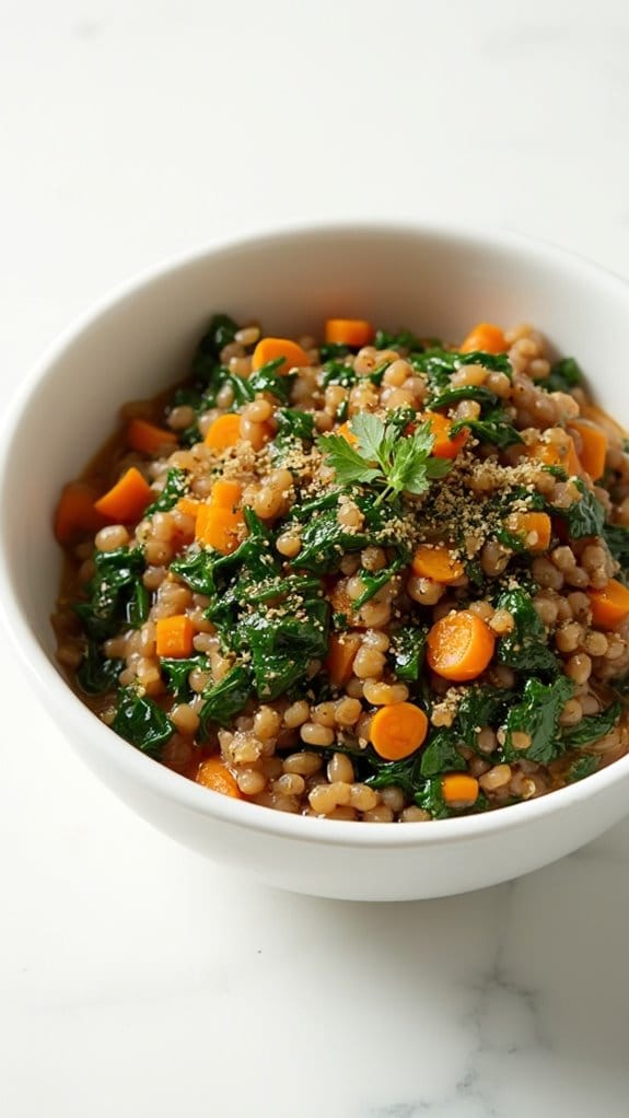 hearty lentil spinach stew