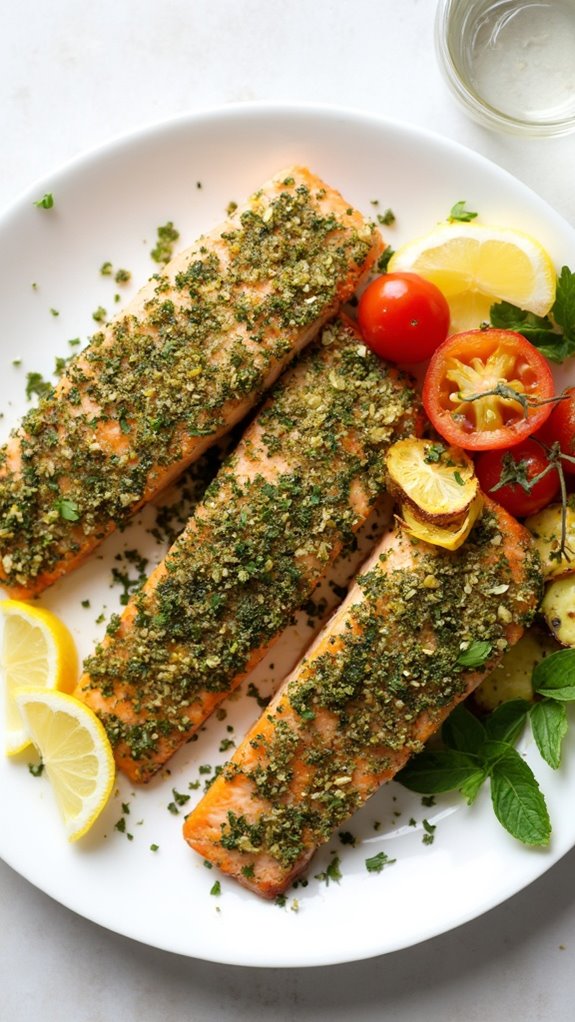 herb crusted mediterranean salmon