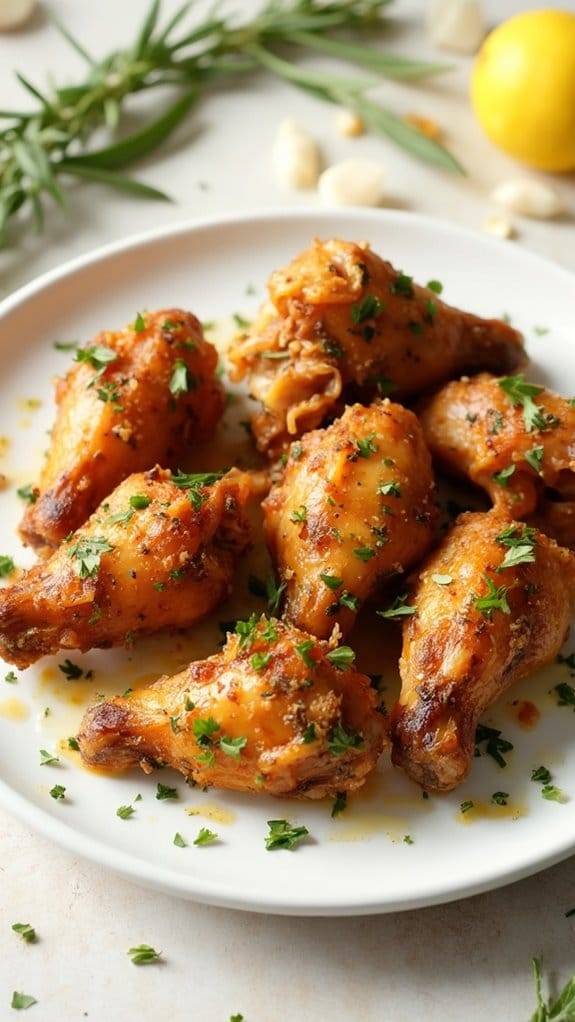 herb infused garlic chicken wings