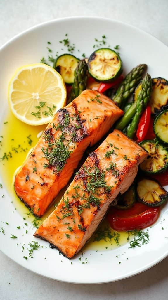 herb seasoned grilled salmon