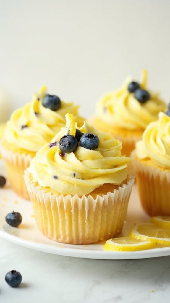 lemon blueberry flavored cupcakes