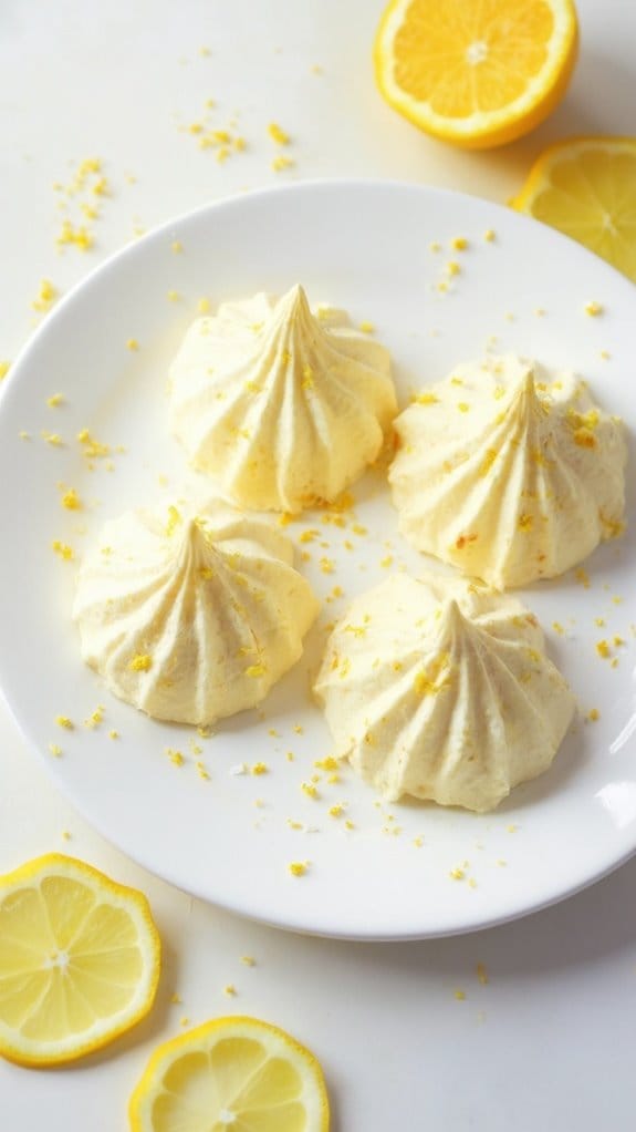 lemon flavored light meringues