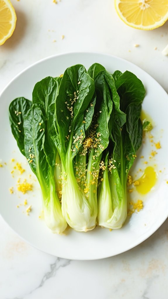 lemon garlic flavored bok choy