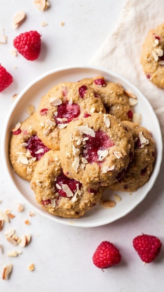 low carb raspberry almond cookies