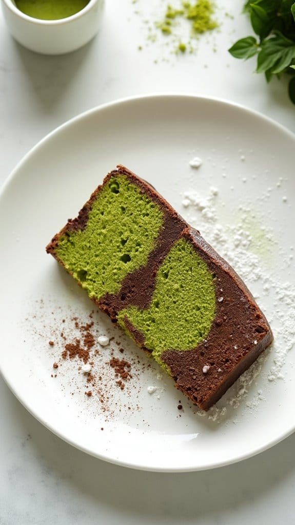 matcha chocolate marble cake