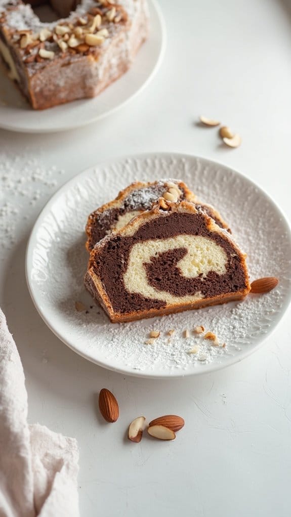 nutty almond marble cake