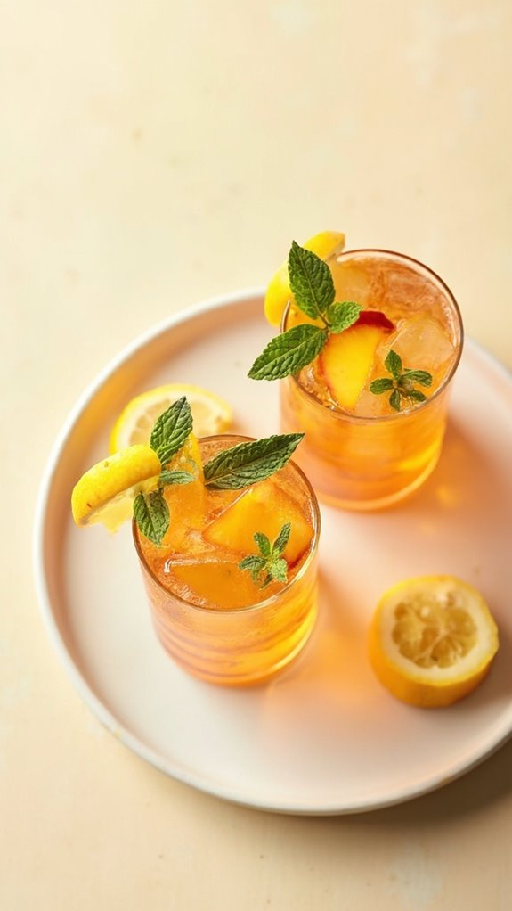 peach flavored ginger ale beverage